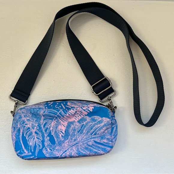 Sakroots Blue and Pink Tropical Crossbody Bag - Picture 1 of 11